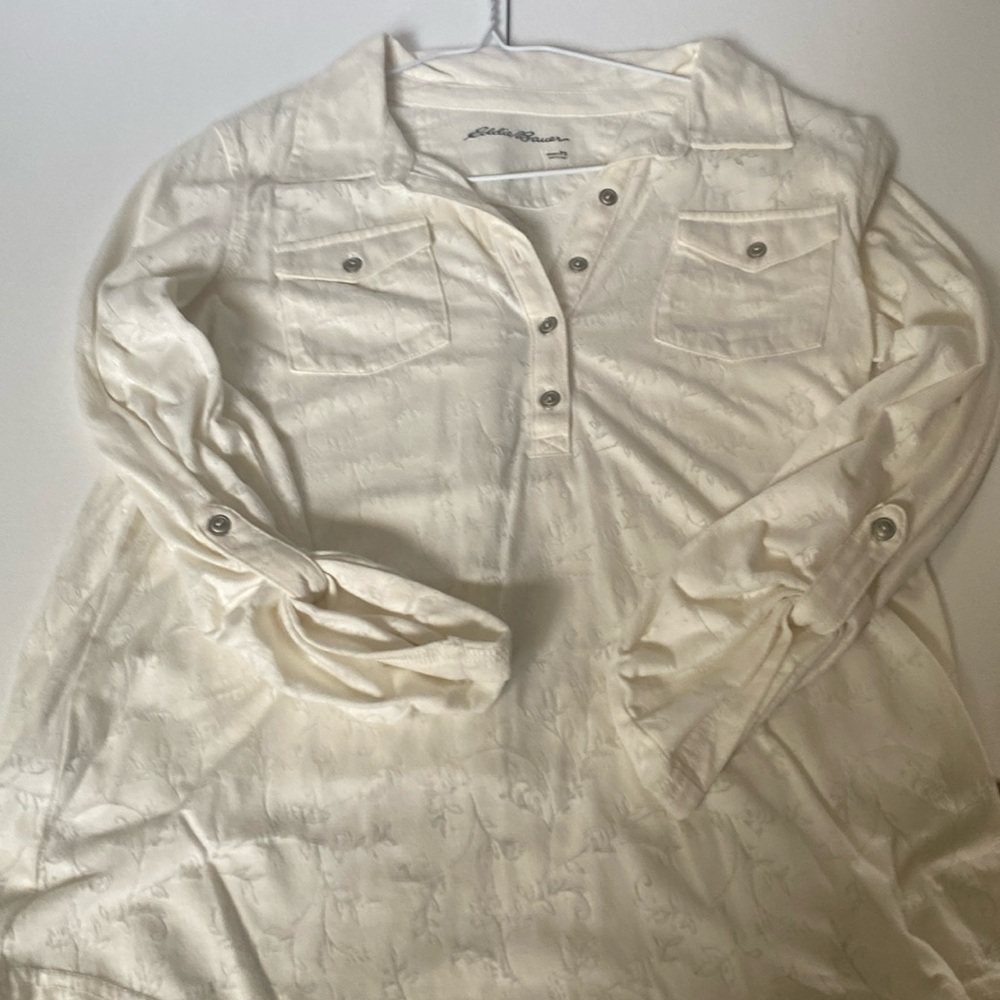 Vintage Eddie Bauer Ivory Pullover Shirt/Blouse